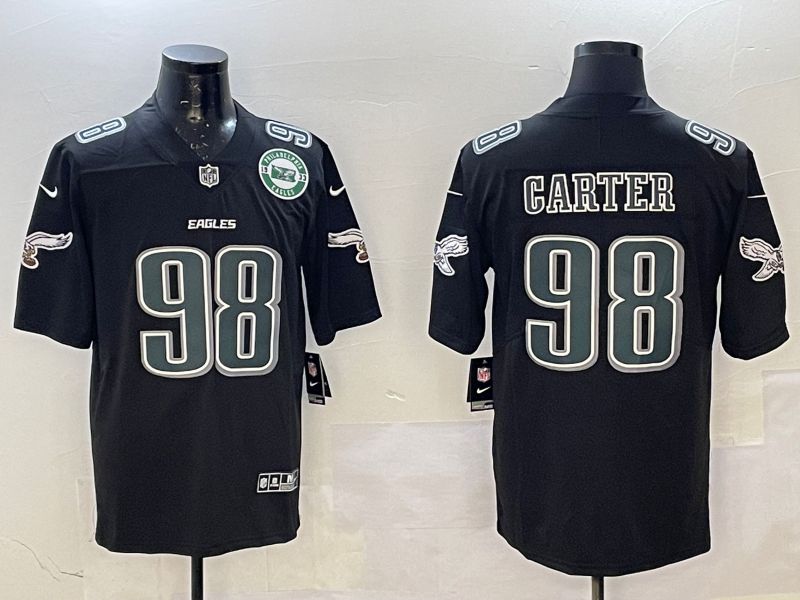 Men 2025 Philadelphia Eagles #98 Carter Black Nike Limited NFL Jersey style 7